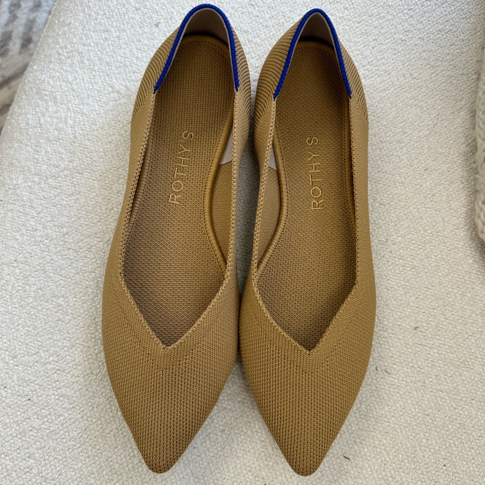 Rothy's Camel and Blue Women's Flats